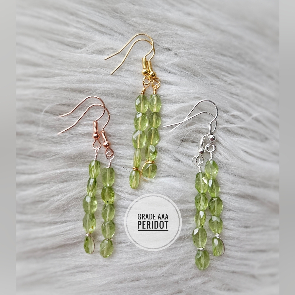 Grade AAA Faceted Peridot Earrings